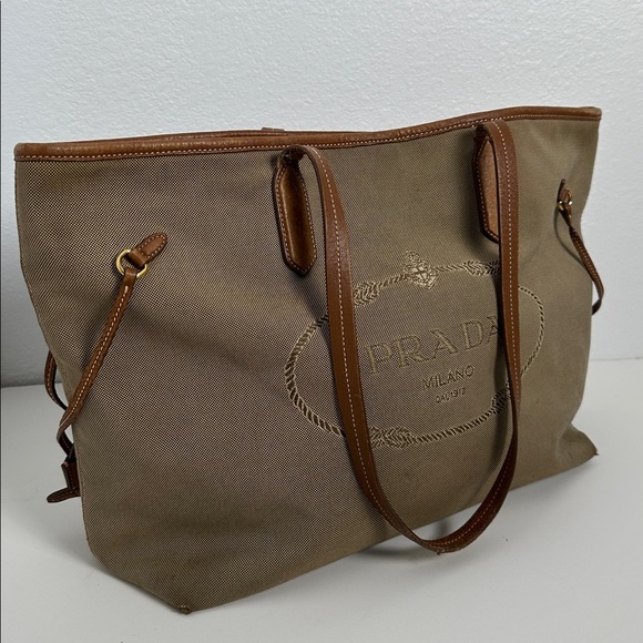 💯Authentic Prada  Canvas Tote Handbag🍀 - Picture 10 of 17